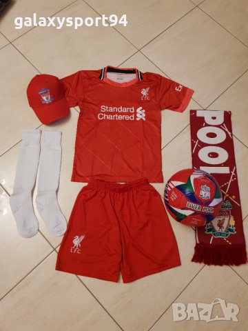 Ливърпул Салах КОМПЛЕКТ Артикули Ново сезон Salah Liverpool 21/22 Ново за деца от 4 до 16г