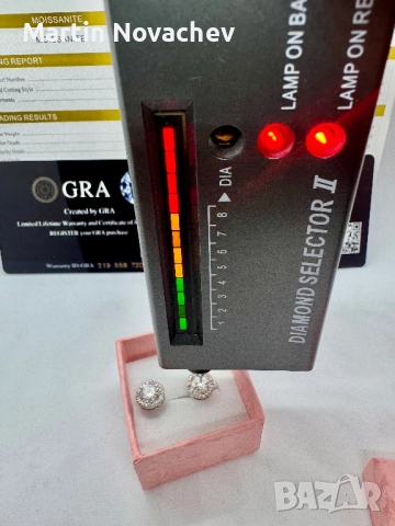 Сребърни обеци с мойсанит (Диамант) 1 карат, снимка 12 - Обеци - 52253349