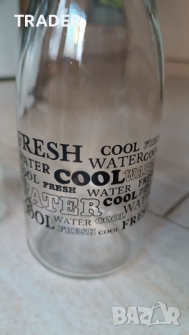 стъклена бутилка за вода надписи метална капачка - 500мл, снимка 2 - Аксесоари за кухня - 36177637