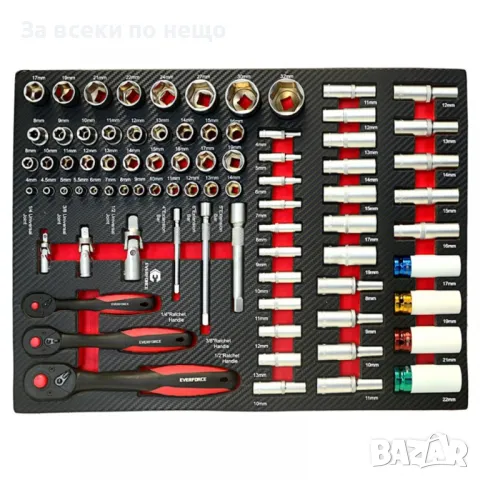 Професионален шкаф с метален плот, със 7 чекмеджета – пълни с инструменти EverForce, снимка 2 - Други инструменти - 50328150