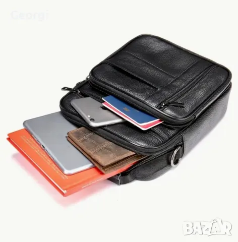 Ежедневна, Обемна, Стилна и Практична Мъжка чанта HUMERPAUL*1998/Премиум естествена кожа!, снимка 10 - Чанти - 49279235