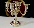 Посребрен свещник петица,1.6 кг.,викториански. , снимка 3