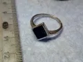 СТИЛЕН СКЪПОЦЕНЕН СРЕБЪРЕН ПРЪСТЕН СРЕБРО 925 с ШЛИФОВАН ЧЕРЕН ОНИКС 71211, снимка 1