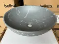 Кръгла мивка за плот 38 см – сив мраморен ефект, снимка 1