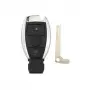 Кутийка за ключ с 2 бутона за Mercedes-Benz, Smart Key, хромиран, с авариен ключ, снимка 1