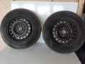Летни гуми с желязни джанти 14 ки от Опел Астра F с четири дупки, снимка 1
