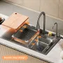 Модерна Кухненска мивка със смесител и много аксесоари 80см х 45см Мултифункционална Луксозна, снимка 6