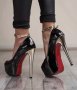 Обувки на ток - черно със златисто - 73, снимка 1 - Дамски обувки на ток - 38469786