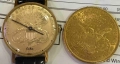 Златен часовник. Eska Twenty Dollars $20 Златна монета 18K жълто злато, снимка 2