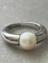 Уникален стилен дизайнерски сребърен пръстен с естествена перла , снимка 5