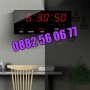 LED стенен електронен часовник с календар и термометър, 36 см, снимка 2