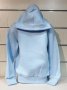 Нов детски изчистен суичър в светлосин цвят с качулка, снимка 2