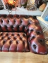 Кожен диван Chesterfield – тъмно бордо, снимка 7