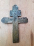 Стар голям възрожденски бронзов кръст разпятие религия, снимка 4