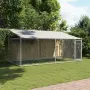 vidaXL Кучешка клетка с покрив и врата сив 4x2x2 м поцинкована стомана, снимка 3