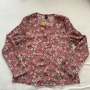 Стилна дамска копринена блуза риза без копчета, цвят пепел от рози с цветя, снимка 1 - Ризи - 44710605