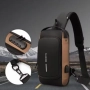 Мъжка чанта за през рамо Crossbody с USB зареждане, водоустойчива и с противокраден джоб, снимка 5