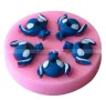 5 малки Стич Stitch силиконов молд форма фондан шоколад декор , снимка 1