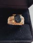 Златен пръстен 14к.с гема(камея)на оникс, снимка 1 - Пръстени - 44478489