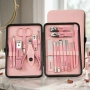 Комплект за маникюр от 18 части в елегантен розов калъф, снимка 7
