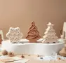 Молдове комплект 3 броя коледни елхи и снежинка, снимка 4