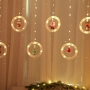 Светещи LED рингове с коледни фигурки, тип завеса 3м, 10 ринга на батерии., снимка 8
