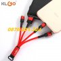 Качествен удобен кабел KLGO 3в1 – Type-C, MicroUSB и iPhone samsung huawei
