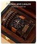 Мъжки часовник с 3 бр. комплект гривни, снимка 1 - Мъжки - 44322976