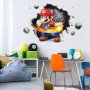 3D Супер Марио Super Mario Дупка в стена самозалепващ стикер лепенка за стена