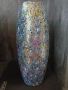 Стъклена ваза ръчно декорирана 26 см, снимка 1