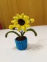 Ръчно изработени цветя в саксия от пухкава тел, снимка 7