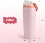 Thermos термобутилка 900 мл със сламка и 2-в-1 капачка, снимка 3