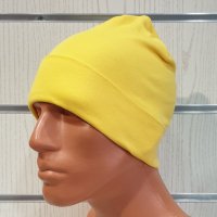 Нова мъжка зимна шапка с подгъв в жълт цвят, снимка 12 - Шапки - 39325389