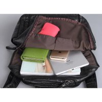 Дамска чанта STELS Q44, Екологична кожа, 38x14x30см, Черен, снимка 7 - Чанти - 44398742