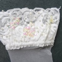 S снежнобели еротични чорапи с перли и пайети, снимка 5 - Бельо - 42515593