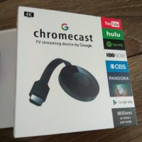 Google Chromecast мултимедиен плеър. Превъщате телевизора в смарт, снимка 1 - Приемници и антени - 29695801