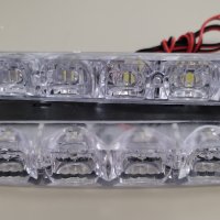 2 бр. Комплект 6 SMD LED DRL 12V Е4 Дневни Светлини Халогени Диодни, снимка 2 - Аксесоари и консумативи - 32932983