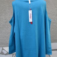 7XL Нова синя блуза Sheego  голи рамене, снимка 5 - Блузи с дълъг ръкав и пуловери - 38710588