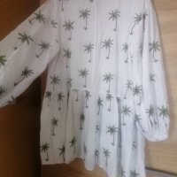 H&M бяла рокля на палми, снимка 4 - Рокли - 37865522