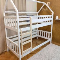 Двуетажно легло модел: "Дани" | Легло къщичка | Легло за близнаци | Легло Монтесори, снимка 3 - Мебели за детската стая - 40002354