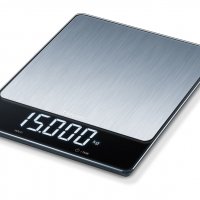 Везна, Beurer KS 34 XL kitchen scale; Stainless steel weighing surface; Magic LED; 15 kg / 1 g, снимка 1 - Електронни везни - 38423743