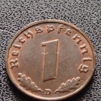 Две монети 1 райхспфенинг 1939г. Трети райх с СХВАСТИКА /5 гроша 1978г. Австрия орел Хералдика 22373, снимка 3 - Нумизматика и бонистика - 40637825