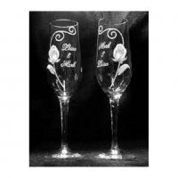 Лазерно гравиране на сватбени чаши, снимка 3 - Стъкларски услуги - 35147579