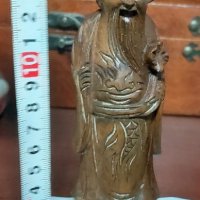 Старинна Тибетска Статуетка Дърворезба, снимка 2 - Антикварни и старинни предмети - 38898559