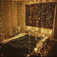 🏷️ НАМАЛЕНИЕ ✨ Коледна украса - LED светеща завеса, 300x60 см. Цветове - жълт и многоцветен, снимка 4 - Лед осветление - 42657923