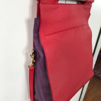 Дамска чанта корал червена и лилаво ретро стил дълга дръжка , снимка 7 - Чанти - 40397251