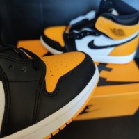 Nike Air Jordan 1 High Yellow Toe Taxi Жълти Кецове Обувки Нови Оригинални Размер 43 Номер Найк, снимка 6 - Кецове - 38038321