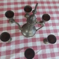 Месингов сервиз за ракия "Ибрик"с 6 малки чаши, снимка 4 - Антикварни и старинни предмети - 30385269