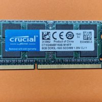 8GB DDR3L 1600Mhz Crucial Ram Рам Памет за лаптоп с гаранция!, снимка 1 - RAM памет - 40091934