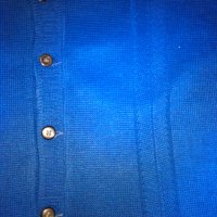 Синя мъжка жилетка машинно плетиво, снимка 3 - Суичъри - 30551362